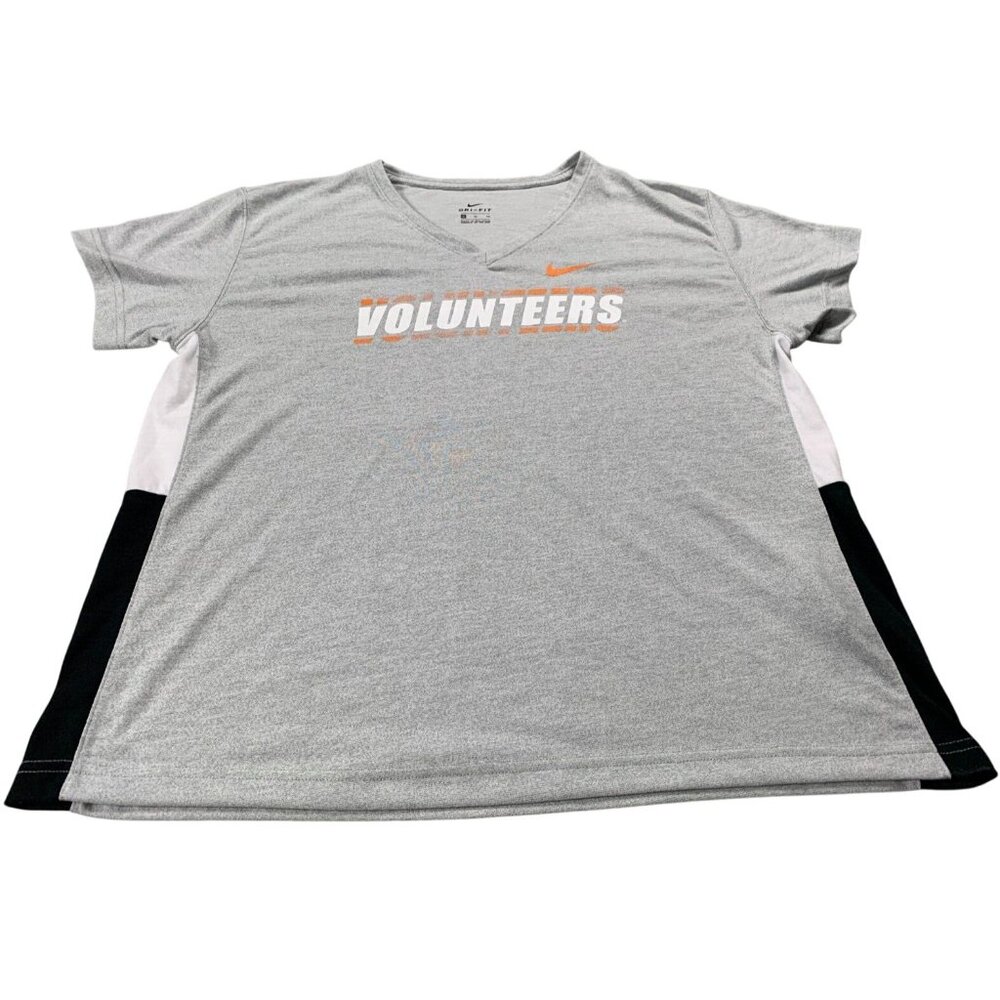 Tennessee Volunteers Nike Shirt Women XL Gray V-Neck Active Tee Dri-Fit Football